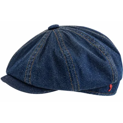 Blue Denim Cotton Kyoto Hatteras Cap - Alfonso d'Este, Ref. 24572, Traclet Hat Shop