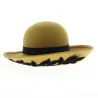 Beige felt capeline