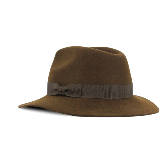 Chapeau traveller indiana feutre poil marron - made in France