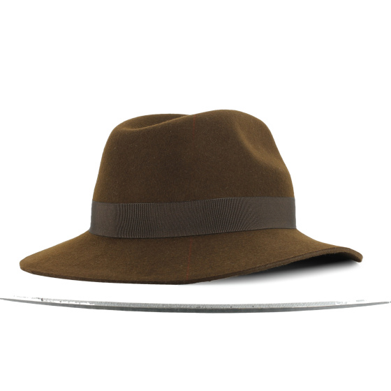 Chapeau traveller indiana feutre poil marron - made in France