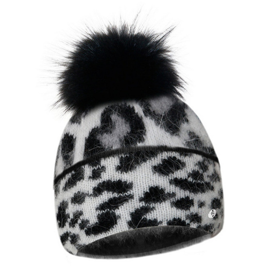 Rozmiar Black Leopard Pom-Pom Beanie - Traclet