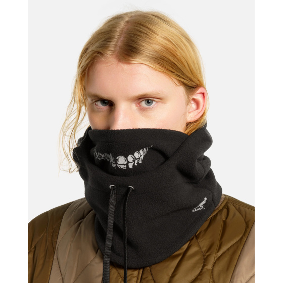 Black Fleece Hooded Neck Warmer - Kangol