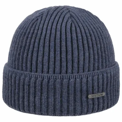 Parkman Blue Knit Wool Beanie - Stetson Reference: 20739| Chapellerie Traclet
