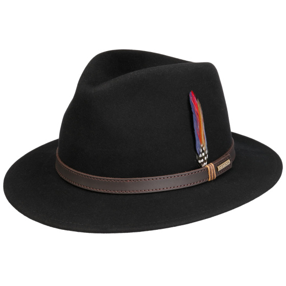Chapeau Traveller Pitman Noir Feutre - Stetson