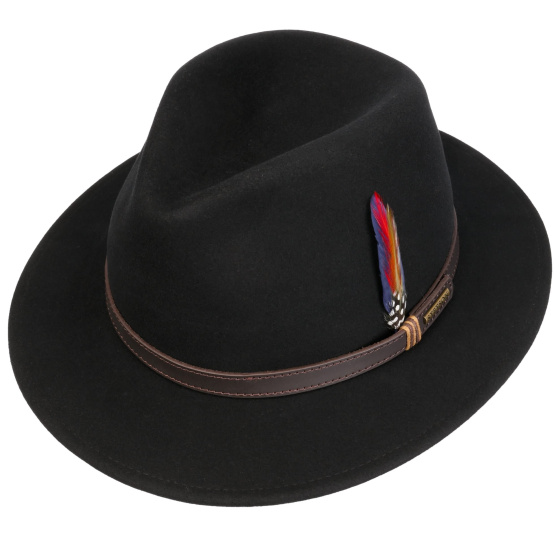 Pitman Black Felt Traveller Hat - Stetson