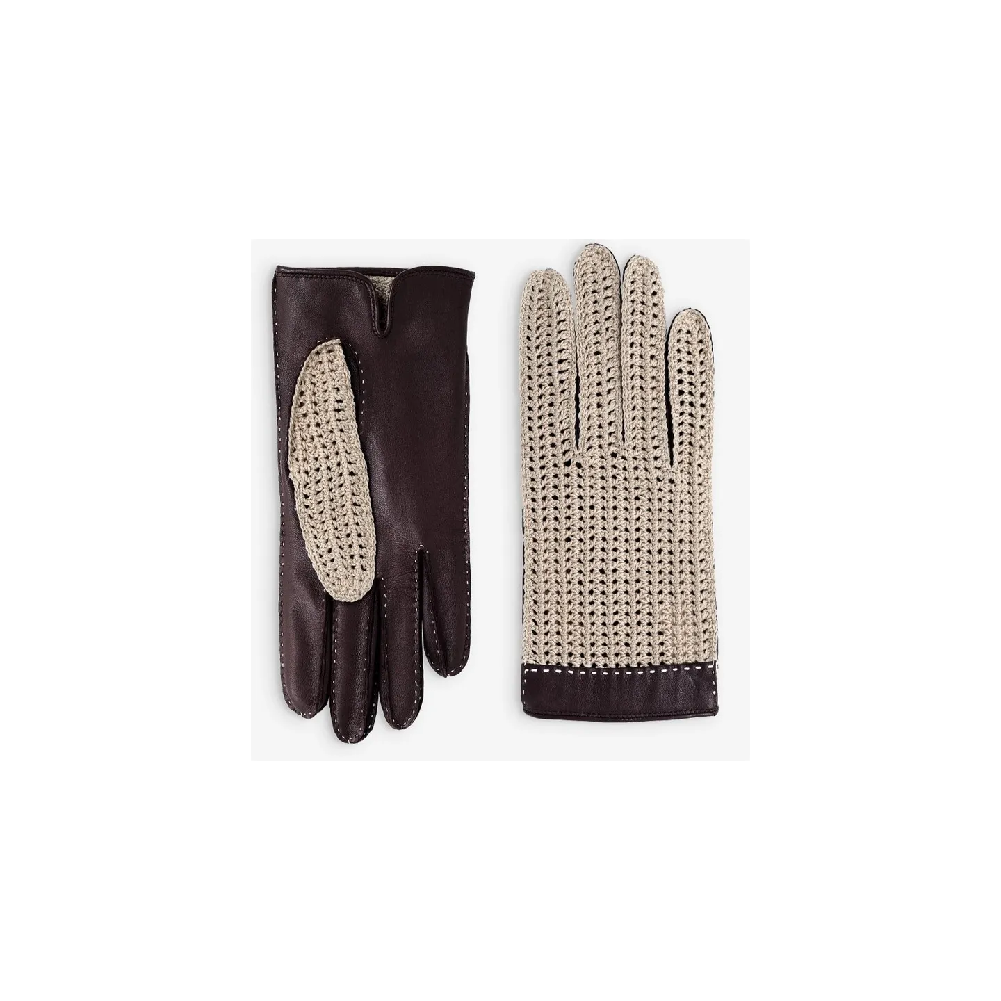 Gants de Conduite Cuir & Coton Marron - Glove Story