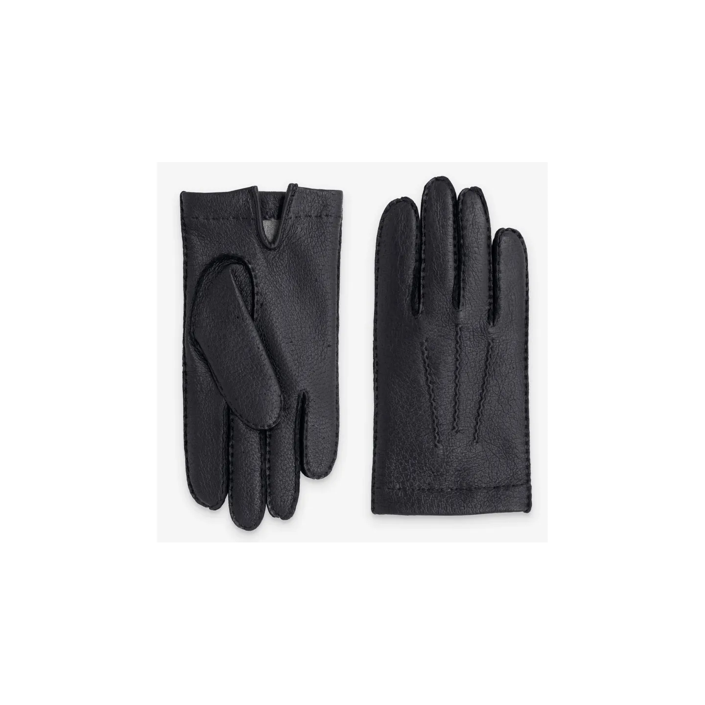 Black Calabre Peccary Cashmere-Lined Gloves - Glove Story Reference: 21027| Chapellerie Traclet