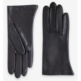 Gants Femme Galia Cuir Doublé Soie Noir - Glove Story