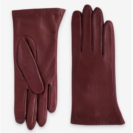 Gants Femme Galia Cuir Doublé Soie Lie De Vin - Glove Story