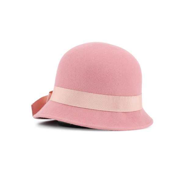 Pink Felt Cloche Hat - Made in France