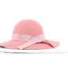 Pink Wool Felt Wide-Brim Hat Made in France - Ref 14637