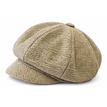 Pyrenees Speckled Beige Wool Newsboy Cap - Traclet