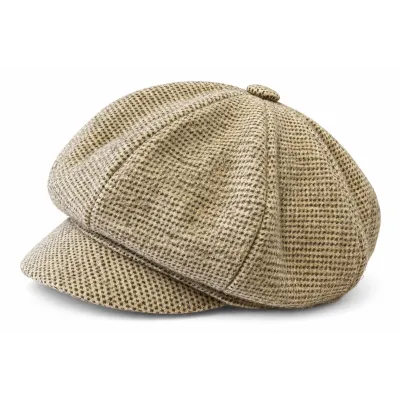 Pyrenees Speckled Beige Wool Newsboy Cap - Traclet