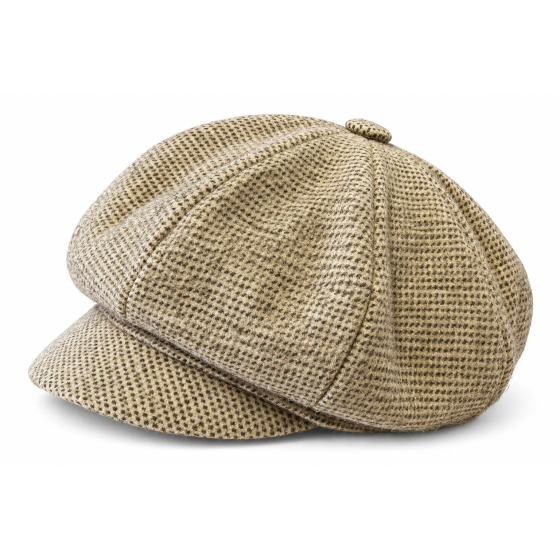Pyrenees Speckled Beige Wool Newsboy Cap - Traclet