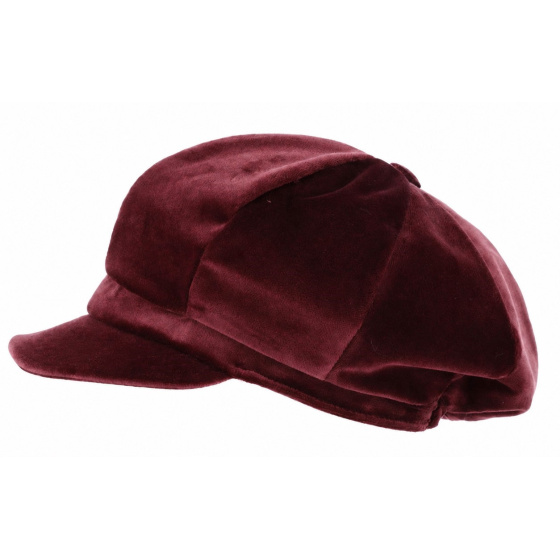 Casquette Gavroche Lucile Velours Lie de vin- Traclet