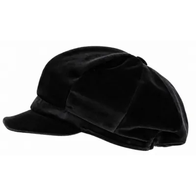 Casquette Gavroche Lucile Velours Noire - Traclet