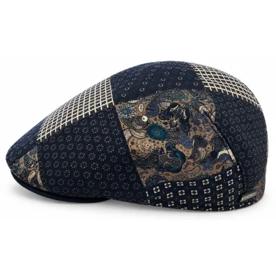 Bohemian Patchwork Wool Flat Cap - Traclet, reference 24659, Traclet hat shop