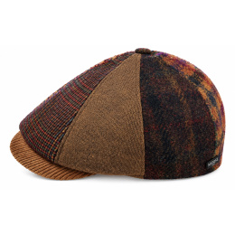 Edinburgh Patchwork Wool Flat Cap - Traclet