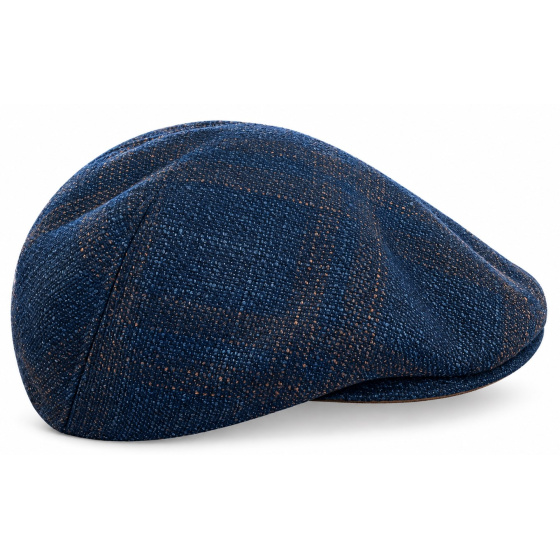 Dublin Blue Wool & Silk Rounded Cap - Traclet
