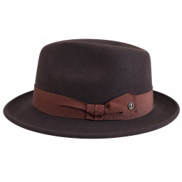 Chapeau Fédora Isidore Feutre Laine Marron - Fléchet