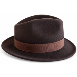 Chapeau Fédora Isidore Feutre Laine Marron - Fléchet