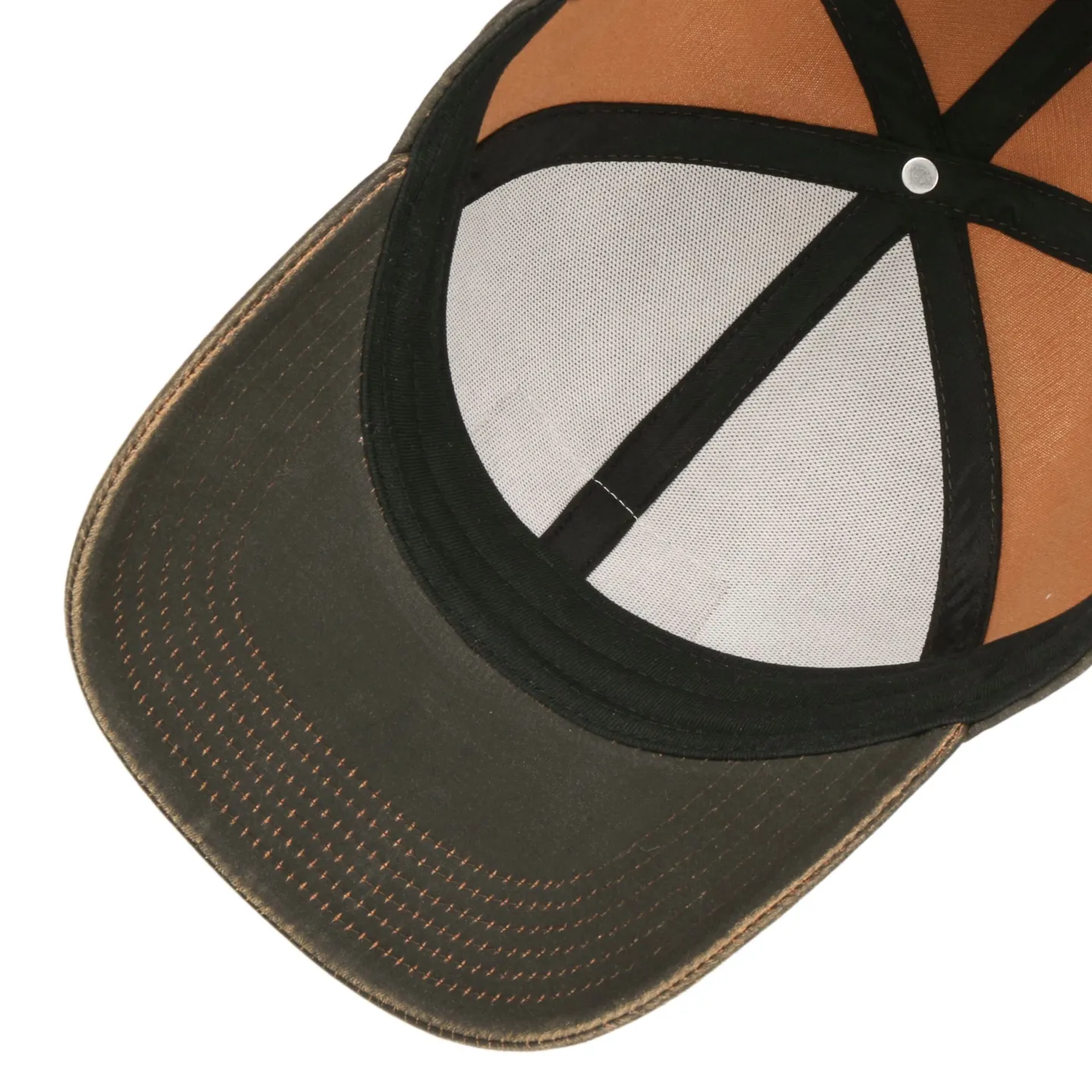 Vintage Brown Leather Patch Baseball Cap - Stetson - ref 23238