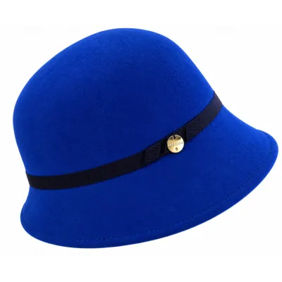 Chapeau Cloche Zaus Feutre Laine Bleu Royal - Traclet  Reference : 24683| Chapellerie Traclet