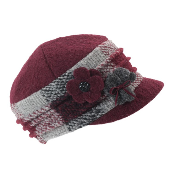 Élise Burgundy Newsboy Cap - Traclet