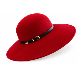 Capeline Rachel Feutre Laine Rouge - Traclet