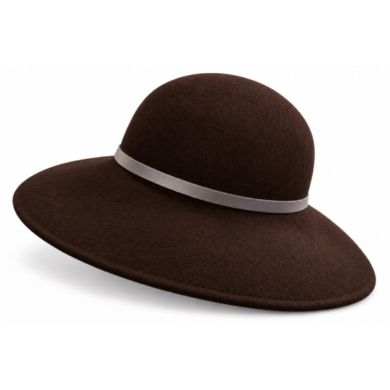 Capeline Rachel Feutre Laine Marron - Traclet