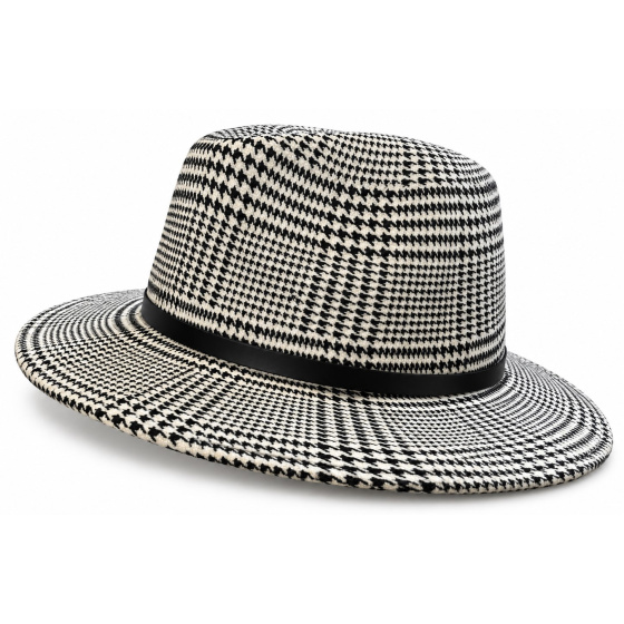 Chapeau Fedora Windsor Noir & Blanc Laine – Traclet
