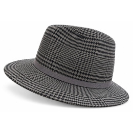 Chapeau Fedora Windsor Gris & Noir Laine – Traclet