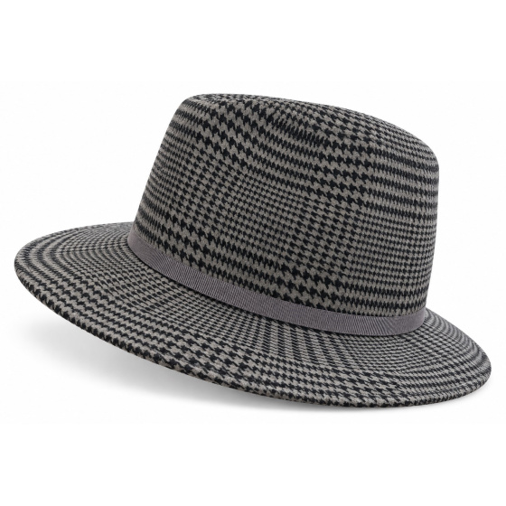 Chapeau Fedora Windsor Gris & Noir Laine – Traclet