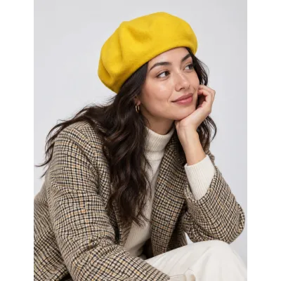 L'Authentique Bright Yellow Beret - Heritage by Laulhère Reference: 19373| Chapellerie Traclet