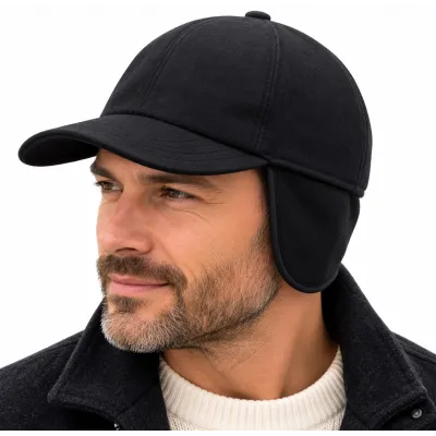 Casquette Baseball Bergen Cache Oreille Noire Laine - Traclet