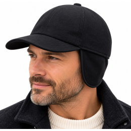 Casquette Baseball Bergen Cache Oreille Noire Laine - Traclet