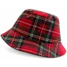 Red Plaid Reversible Wool Bucket Hat - Traclet Reference: 19182 | Traclet Hat Shop