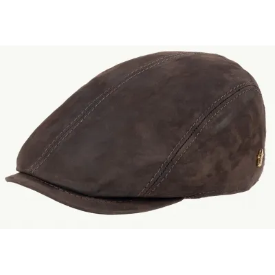 Bartolini Flat Cap Black Leather - Traclet Reference: 12574 | Traclet Hat Shop