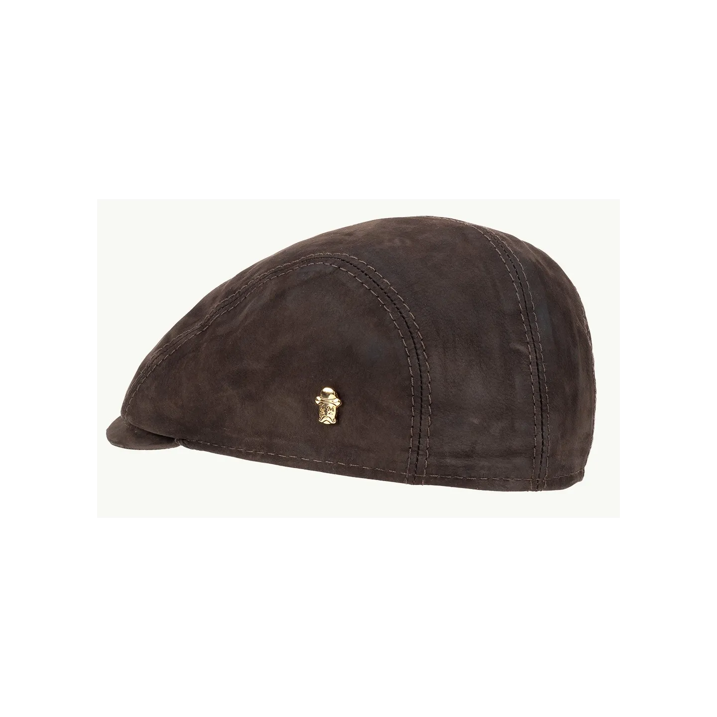 Casquette Plate Maderno Cuir Marron - Traclet  Reference : 24717| Chapellerie Traclet