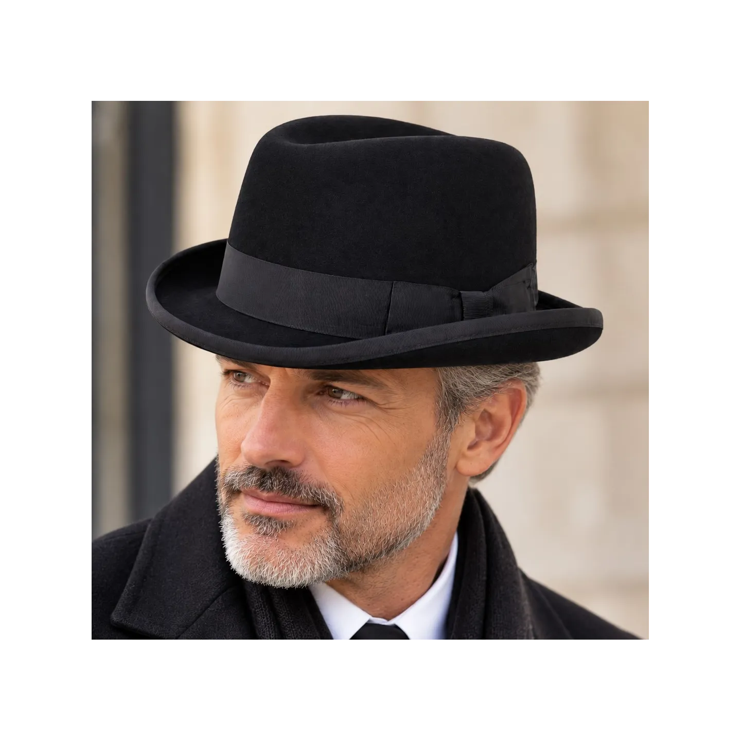 Black Wool Felt Homburg Hat - Traclet  Reference: 9419 | Traclet Hat Shop