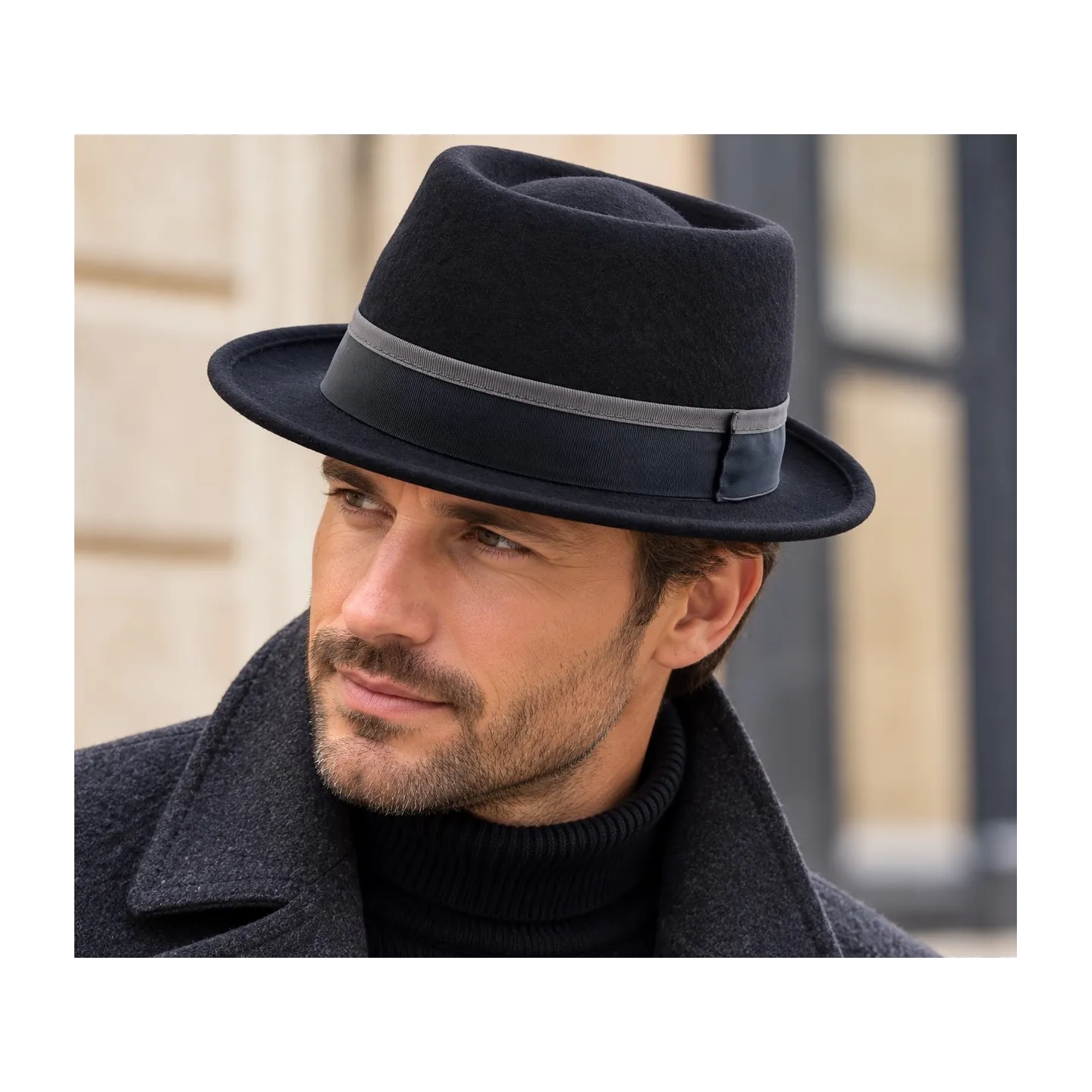 Black Wool Porkpie Hat - Traclet Reference: 17402 | Traclet Hat Shop