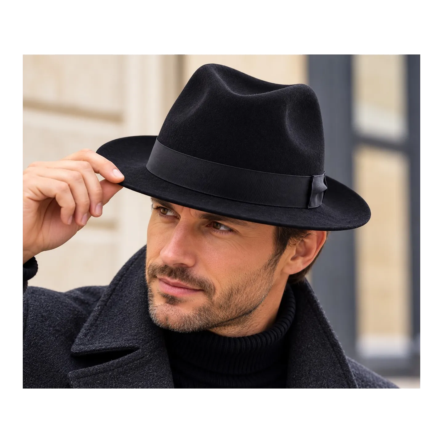 Black Wool Fedora Hat Pescara - Traclet ref 21981 traclert hatters