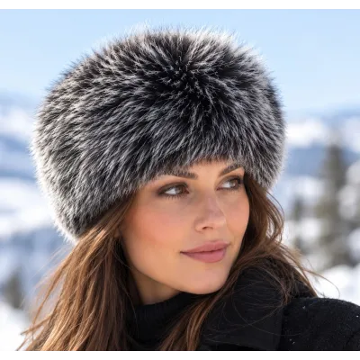 Tennessee Faux Fur White & Black Beanie - Traclet Reference: 10024 | Traclet Hat Shop