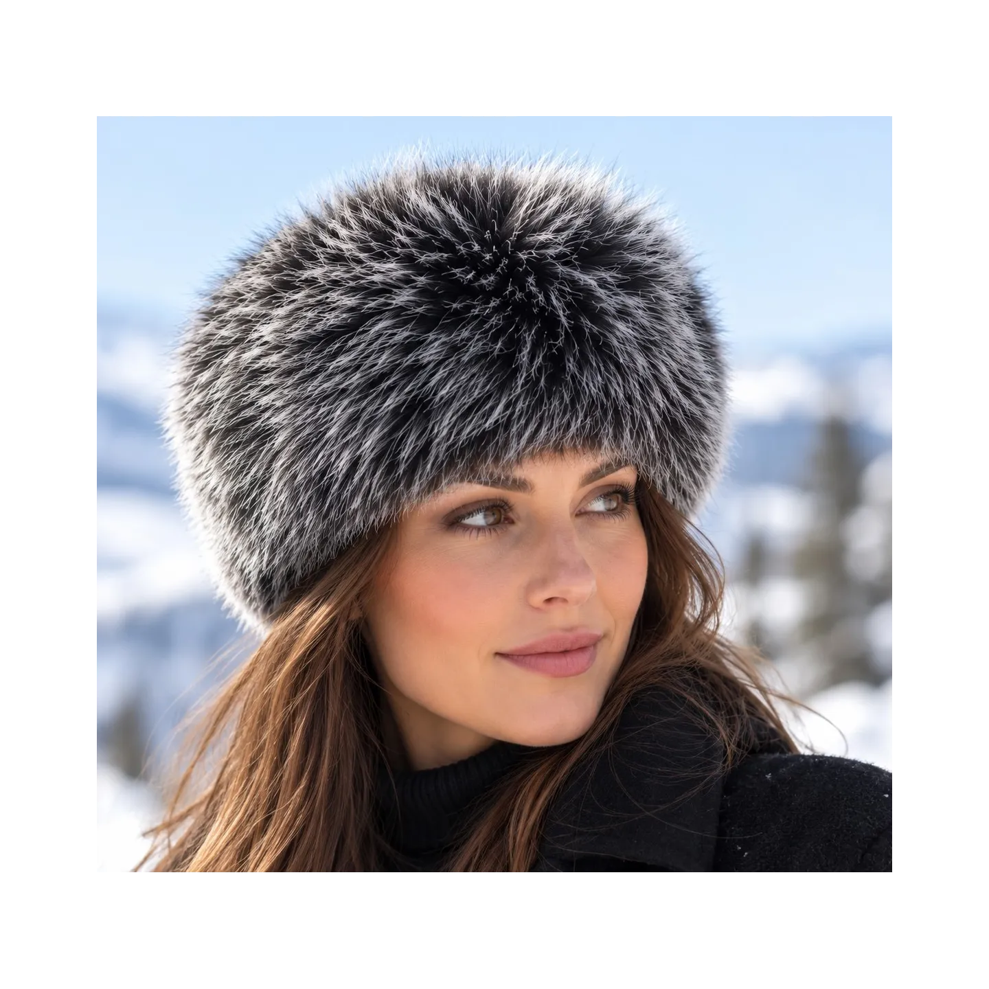 Tennessee Faux Fur White & Black Beanie - Traclet Reference: 10024 | Traclet Hat Shop