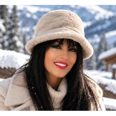 Women's Courchevel Beige Heather Beanie - Traclet Reference: 17456 | Traclet Hat Shop