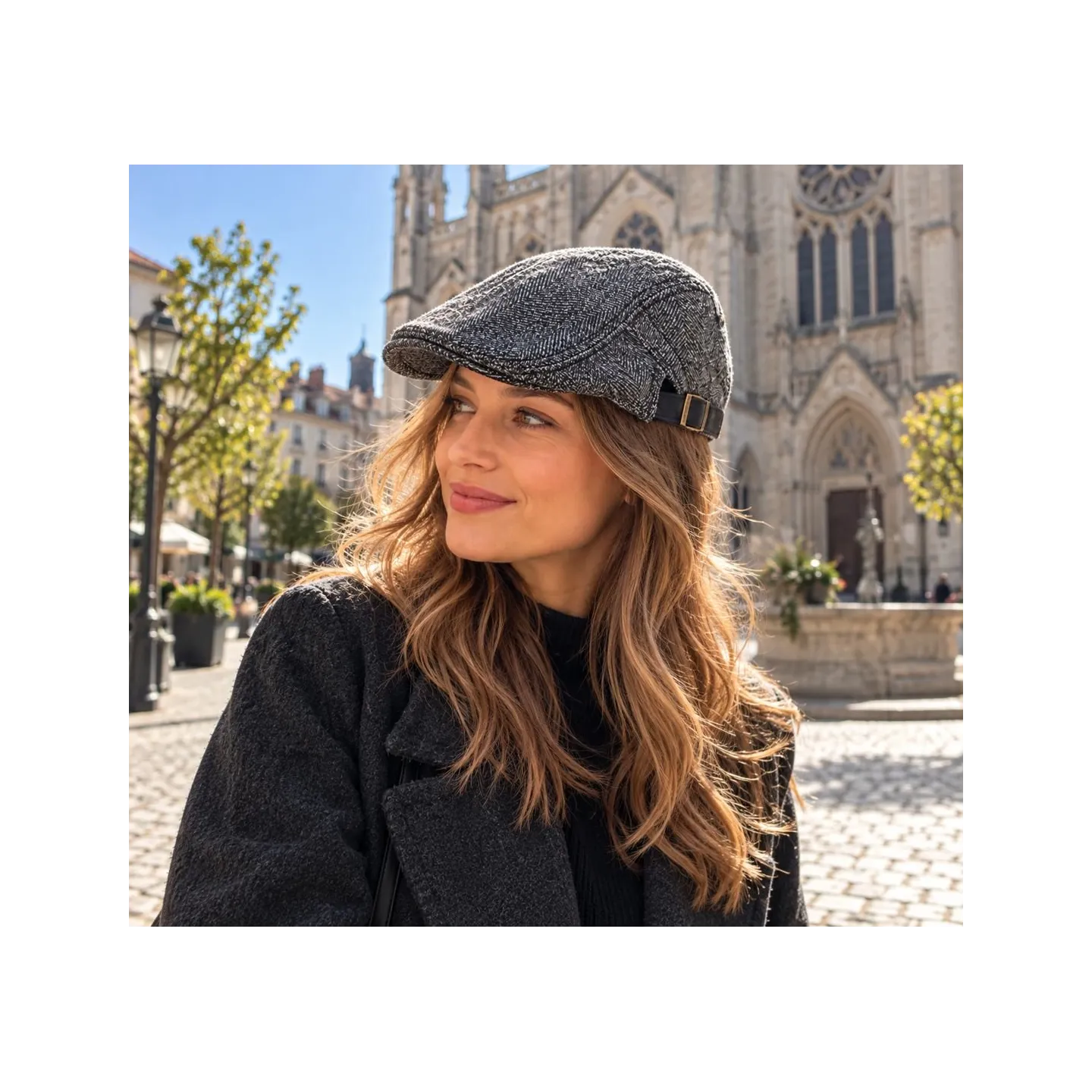 Casquette plate chevron gris clermont ferrand