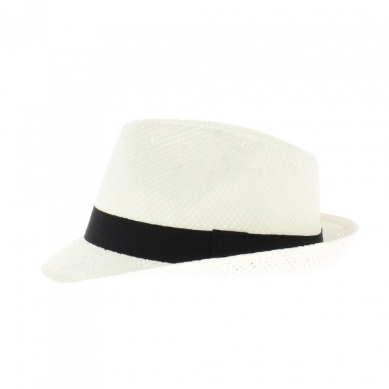 White straw trilby hat for kids White straw trilby hat for kids