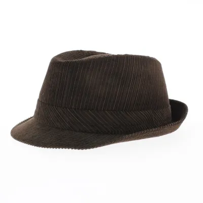 Chapeau trilby velours marron