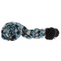 Scarf with turquoise pompom