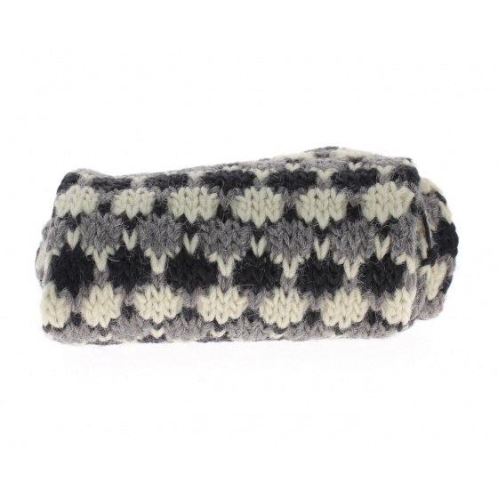 Echarpe avec pompon gris Echarpe avec pompon gris